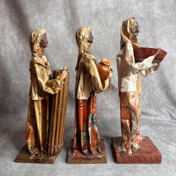 Handcrafted Paper Mache Mexican Folk Art Figurines Set Of 6 Made In Mexico READ - Picture 12 of 16